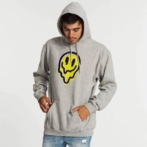 Brixton Melter Hoodie Sweatshirt Grey Size Large